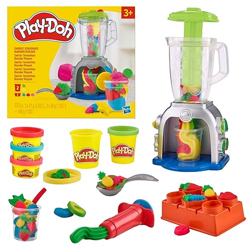 Play-Doh, Playset Swirlin' Smoothies, Frullatore Giocattolo per Arti e Mestieri con Pasta Modellabile, Set Artistici per Ragazzi, Ragazze, Bambini e Bambine dai 3 Anni in su
