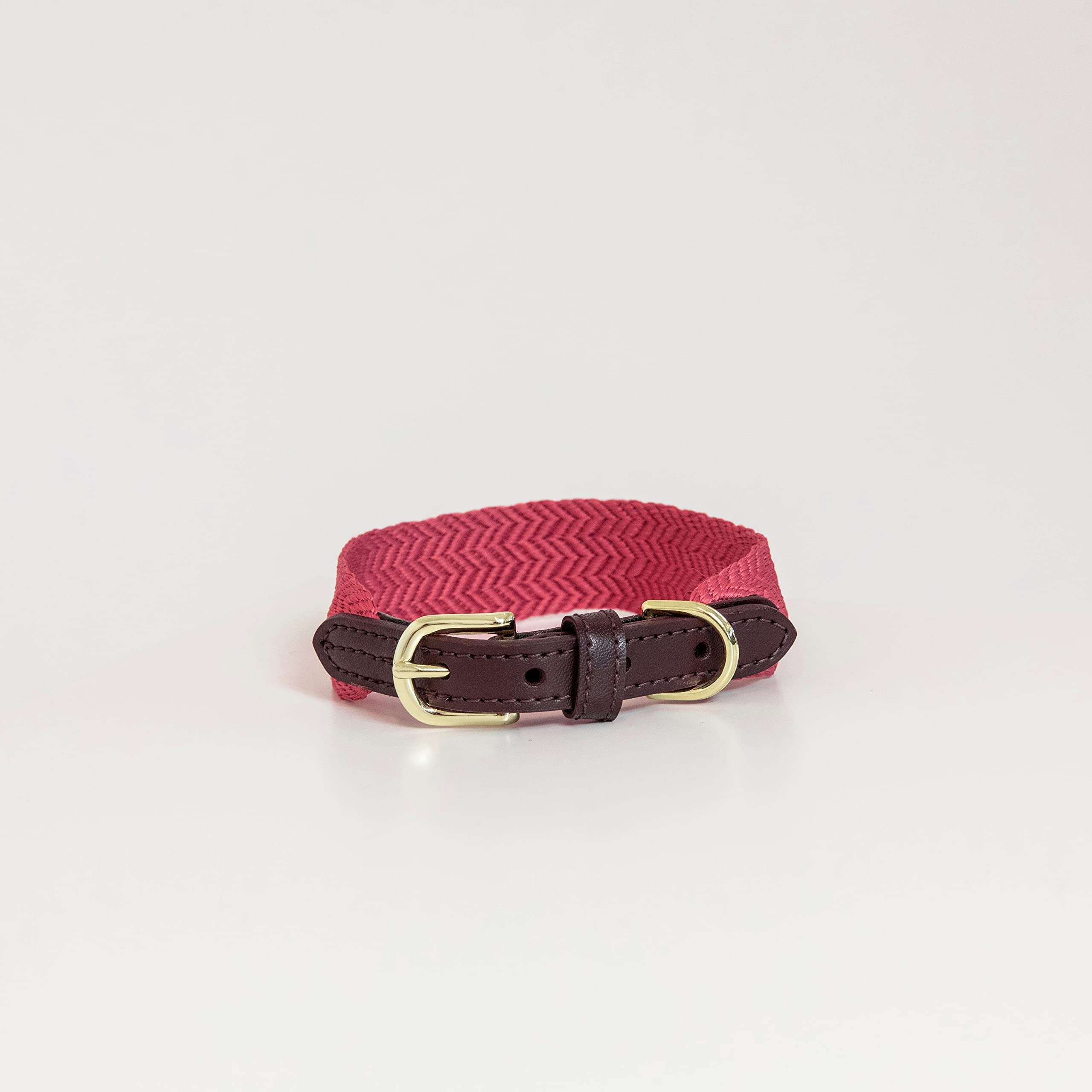 Collier pour chien jacquard rose grand chien cuir résistant taille L