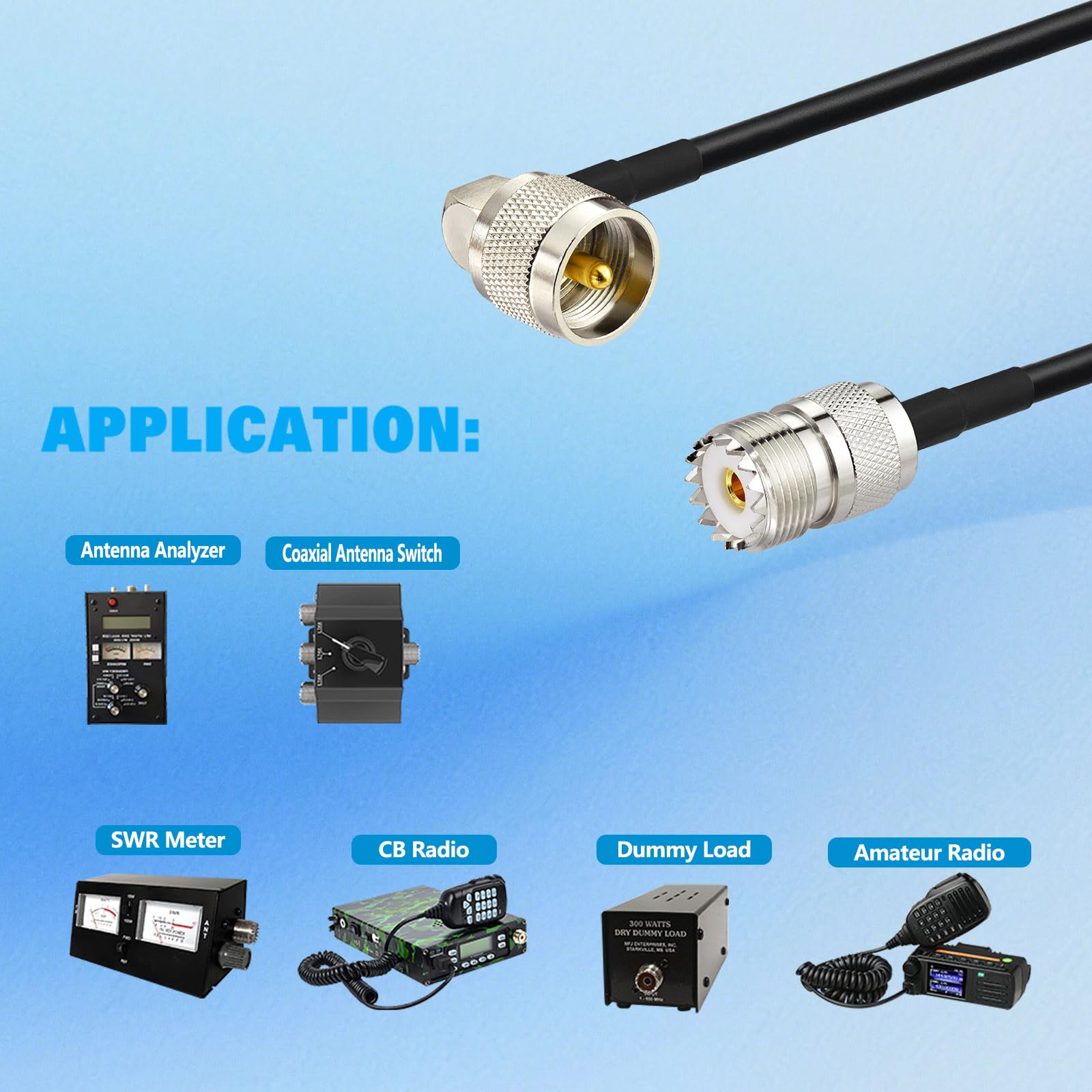 Cable Coaxial RG58 De Baja Pérdida De 50 Ohm Con Conectores PL-259 Para Instalación - Foto 4