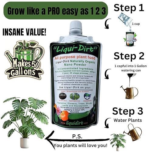 Miniatura 2 de Liqui-Dirt Nano Powder - Alimento orgánico completo para plantas - 18 súper alimentos equilibrados mezcla de vitaminas minerales, microhongos y