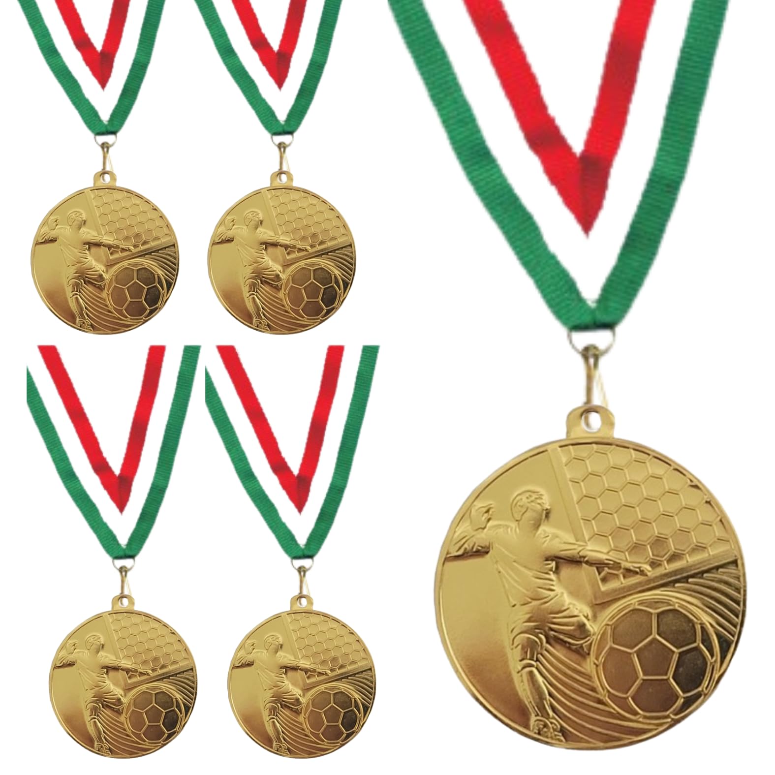 Stock Medaglie Premiazioni Calcio Personalizzate con Laccetto Medaglia Personalizzabili in Metallo con Stampa Personalizzata, Gare, Sport, Eventi Calcetto | 23.009.20G