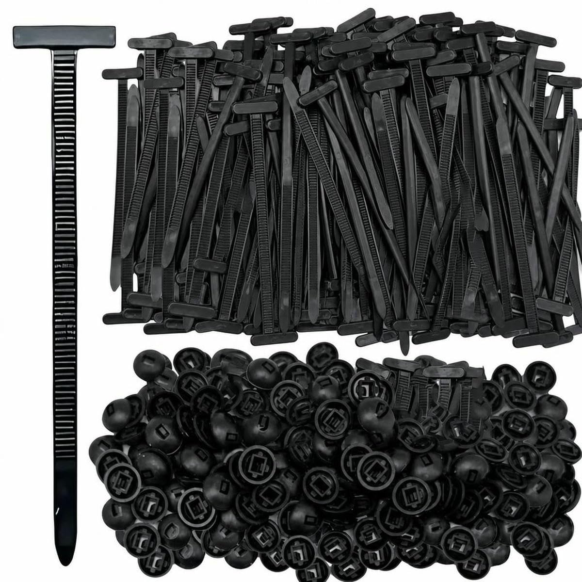 Self-Locking Cable Ties Buckle Auto Parts Fastener Nylon Universal Cable Ties Multi-Purpose Mounting Tools for Vehicles-30set- (60pcs)