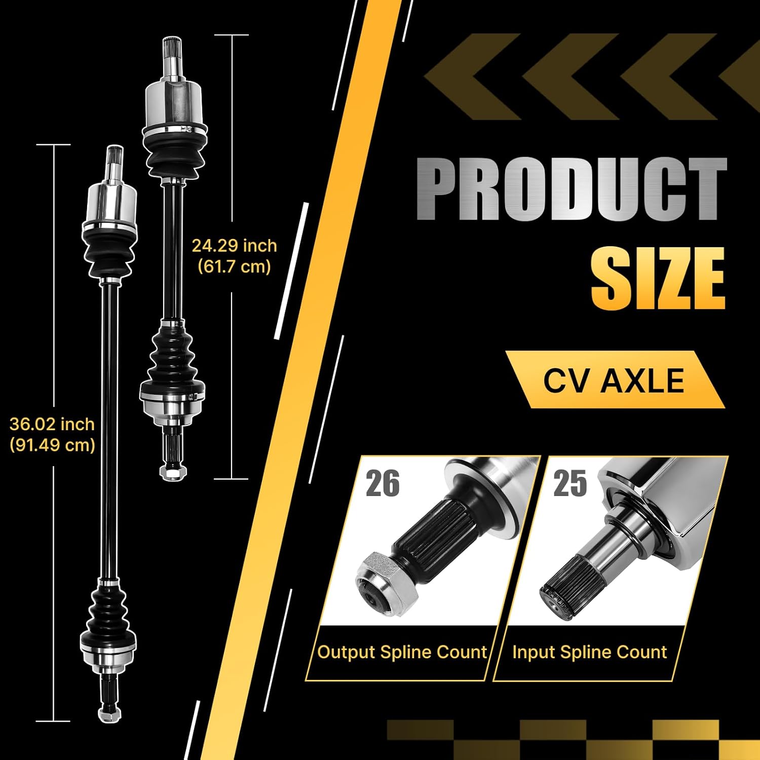 2PCS Front CV Axle Shaft Assembly Compatible with Honda Civic 1.8L L4 2006 2007 2008 2009 2010 2011, Driver and Passenger Side, ‎NCV36568, NCV36569