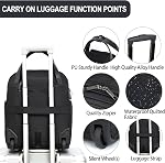 EMPSIGN Underseat Carry On Wheeled - 16" Carry on Bag with Wheels Multi-Functional Lightweight Rolling Bag Overnight Weekender Small Suitcase for Women Men Travel Business, Black