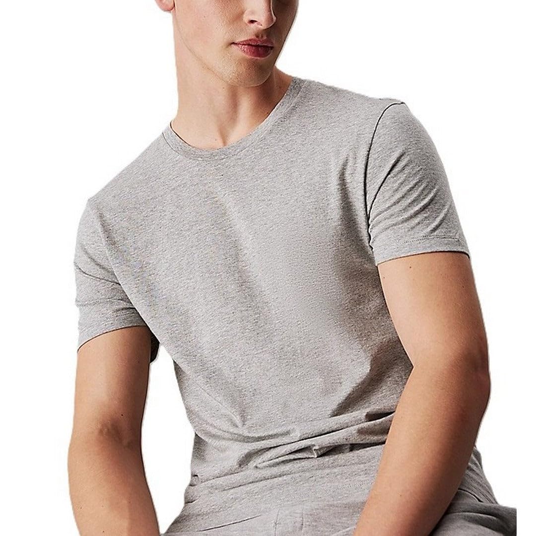CALVIN KLEIN Męska koszulka S/S CREW NECK 3PK LV00NB4051 S/S, Multi (czarny, biały, szary wrzosowy), XXL, Multi (czarny, biały, szary wrzosowy), XXL