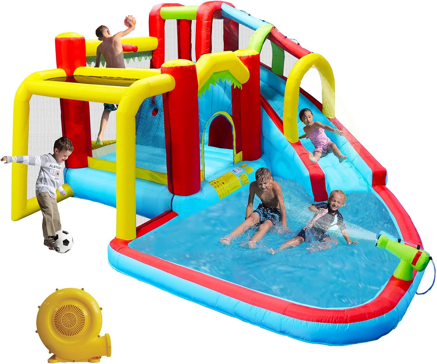 Unovivy Inflatable Bounce House Water Slide, 7in1