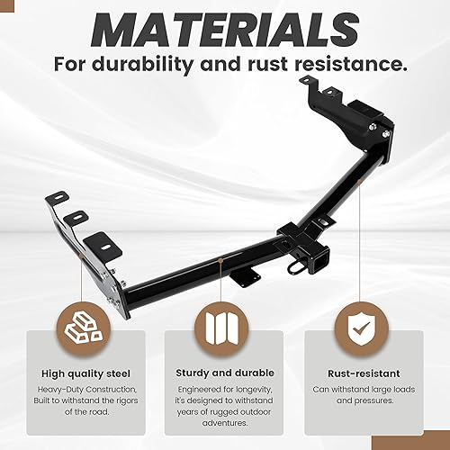 Miniatura 5 de KUAFU Enganche de remolque compatible con Chevrolet Silverado GMC Sierra 1500 Clase 3 de 2 pulgadas receptor de remolque de repuesto para 44563