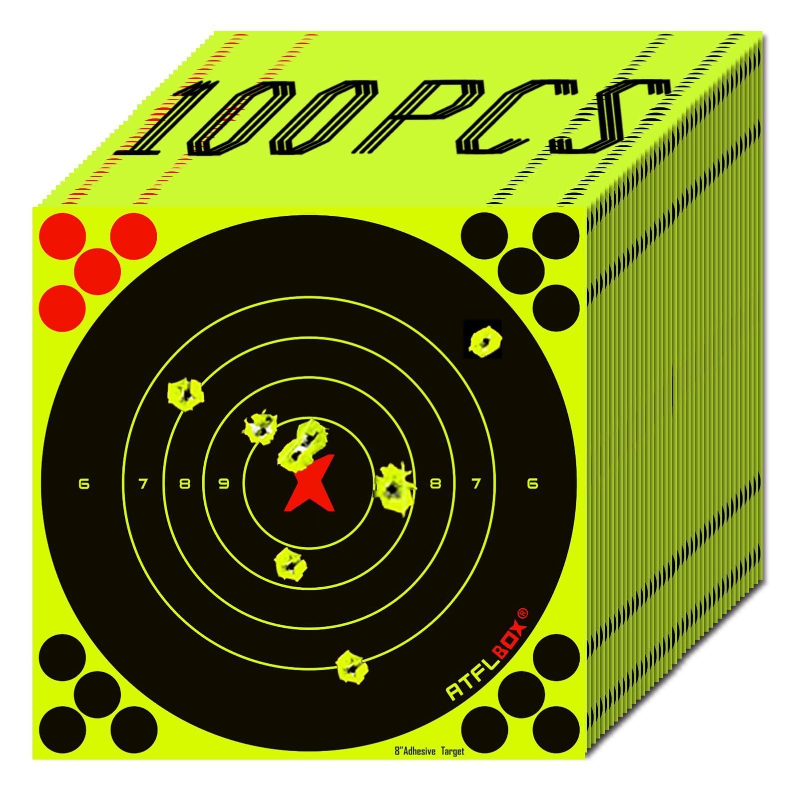 Snapklik.com : ATFLBOX 8 Inch Splatter Adhesive Bullseye Fluorescent ...