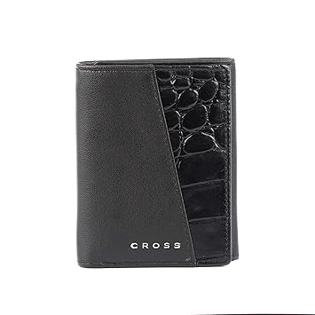 Cross Seneca men's Leather Tri-Fold Wallet -Black - image, photos