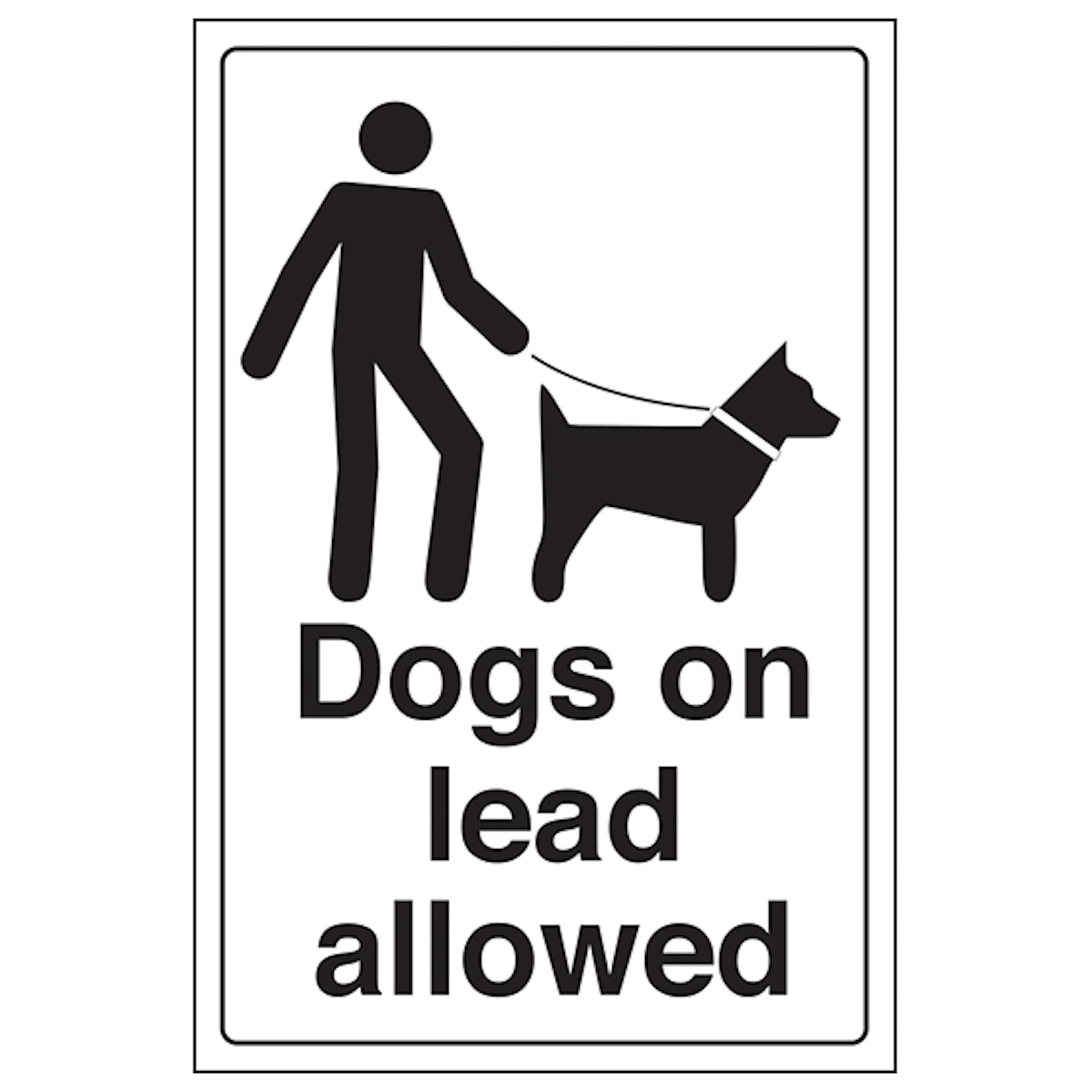 V Safety Dogs On Lead Allowed 300 x 400mm - 3mm Aluminium Composite Safety Sign