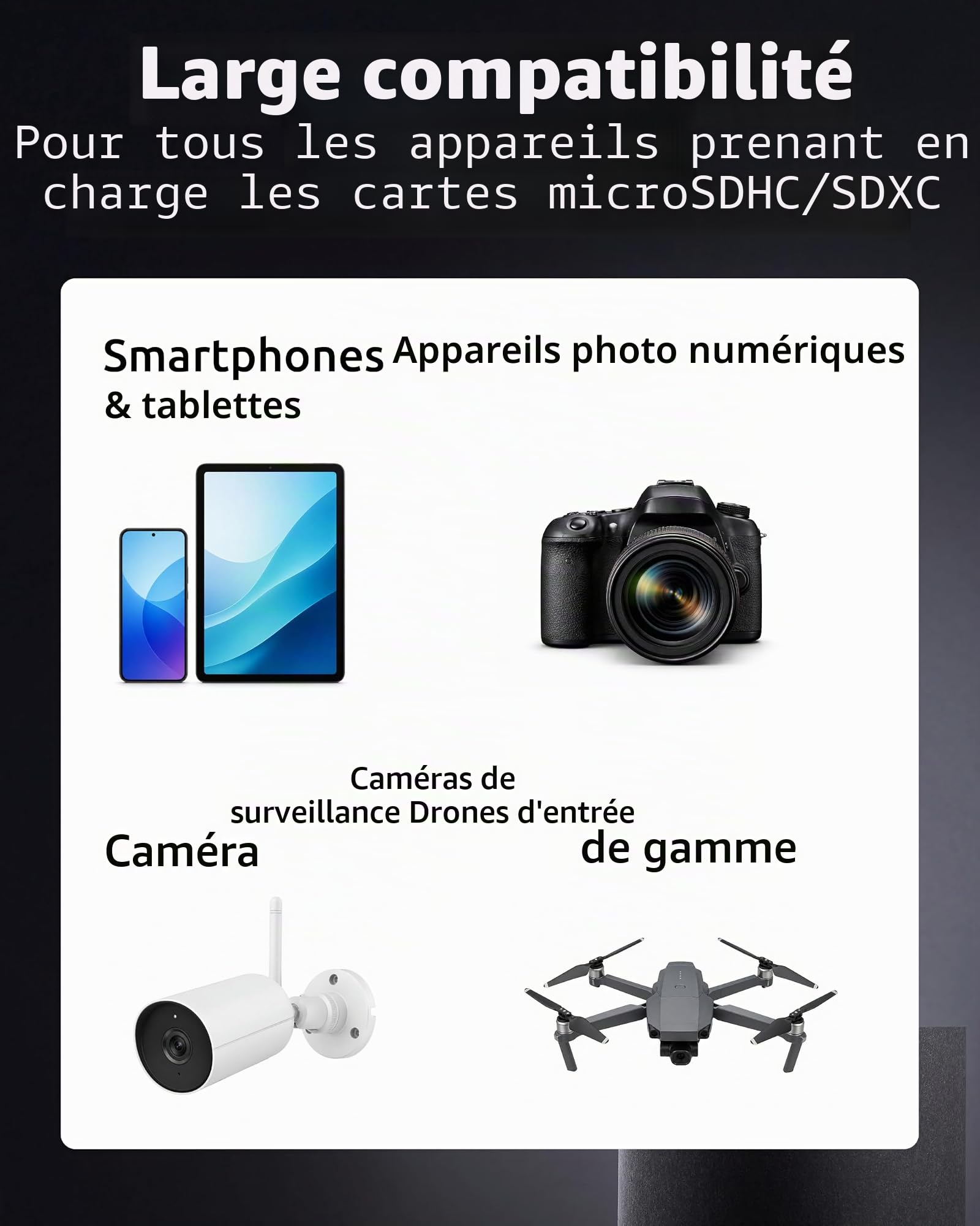 Intenso 512 Go Premium Carte Mémoire microSD avec Adaptateur SD, Classe 10 UHS-I, Vitesse de Lecture maximale de 45 Mo/s de ARCANITE 3423493 Noir