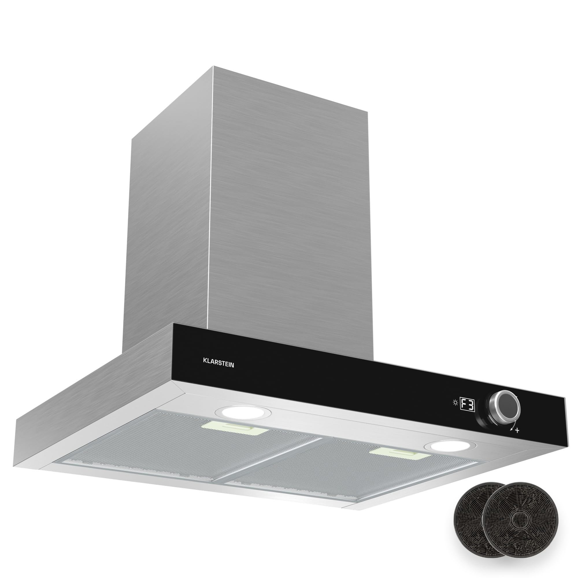 Klarstein AirNova Dunstabzugshaube - 60 cm Wandhaube, 620 m³/h Luftstrom, A++ Energieeffizienz, LED-Beleuchtung, 49 dB Leise, Umluft & Abluft, Edelstahl