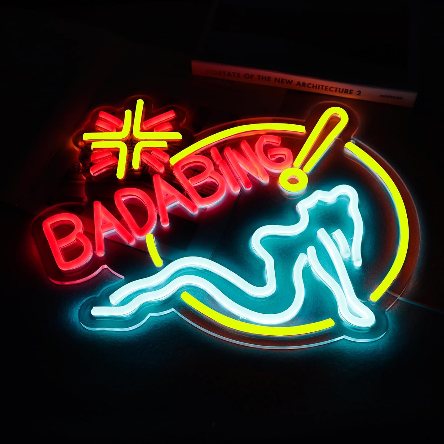 Balanar Bada Bing Neon Signs Led Neon for Wall Decor Sopranos Merch Light up Sign Neon Light Sign with USB Switch Operated Man Cave Neon Sign for Bar Pub Party Gift 12.2 * 15.4Inch