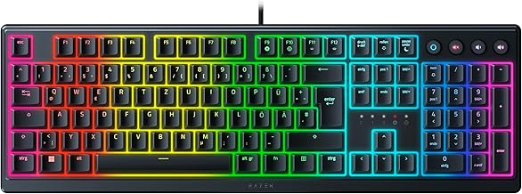Razer Ornata V3 - Flache Mecha-Membran-Gaming Tastatur (Hybrid Mecha-Membran-Switches, Magnetische Soft-Touch-Handballenauflage) QWERTZ DE-Layout | Schwarz