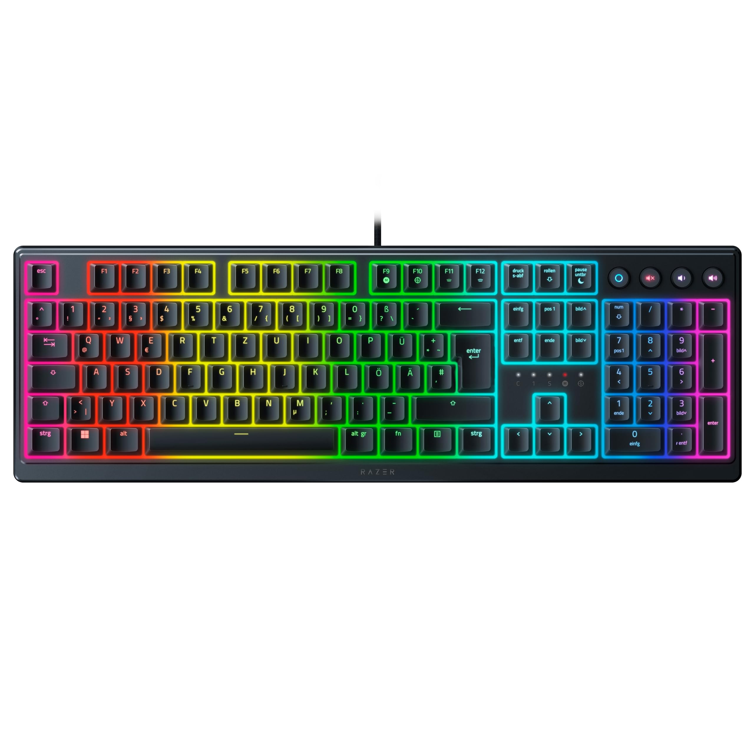 Razer Ornata V3, Clavier Gaming avec interrupteurs Hybrides à Membrane mécanique (Repose-​Poignet Ergonomique, entièrement programmable, chromé RVB), Clavier Allemand, Noir