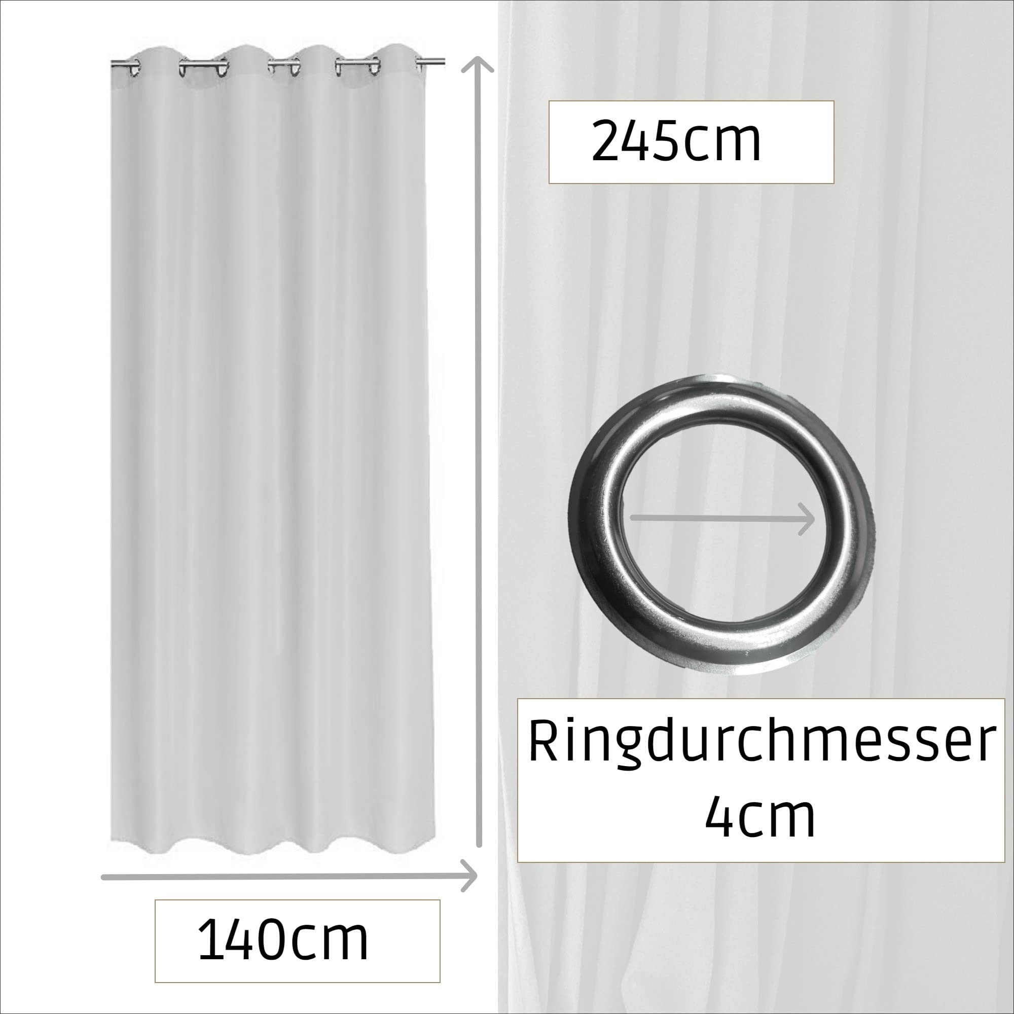 Verdunklungsvorhang mit Ösen 140cm x 245cm Vorhang Blickdicht Thermo Gardine Wärmeisolierend Wohnzimmer Vorhänge (2, Altrosa)