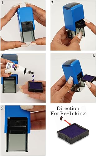 Miniatura 4 de Star Round Sellos de goma autoentintados personalizados brillantes 0.787 in Mini sellos personalizados sellos maestros