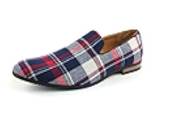 New Men's Plaid Checkered Slip on Loafers Modern Dress Shoes Azar