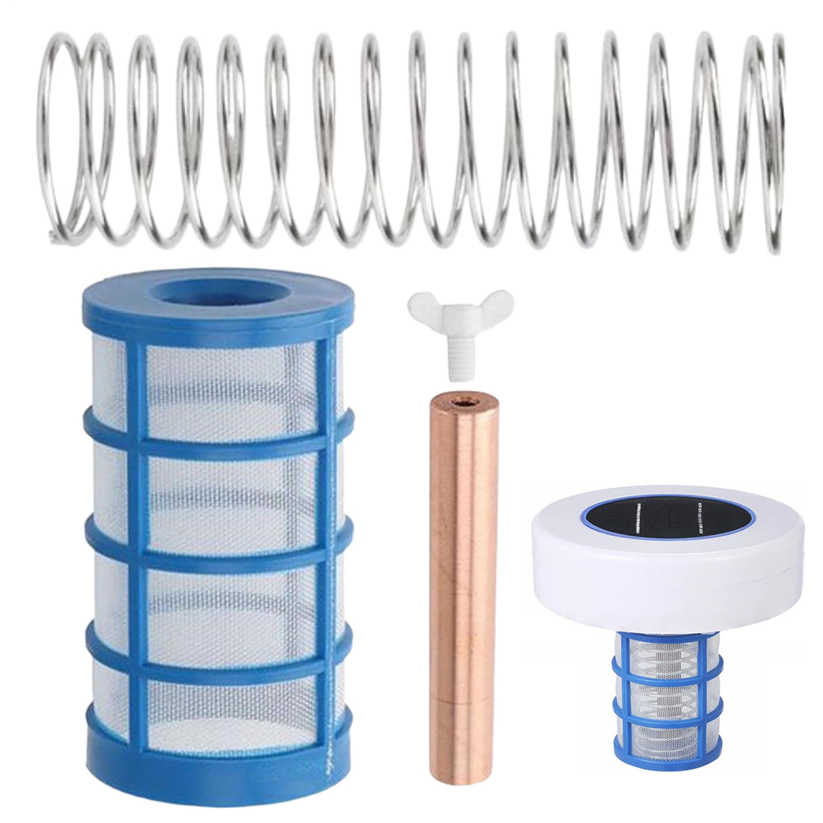 Anode Cuivre pour Ioniseur Solaire de Piscine avec Panier Écran et Vis Ailetée