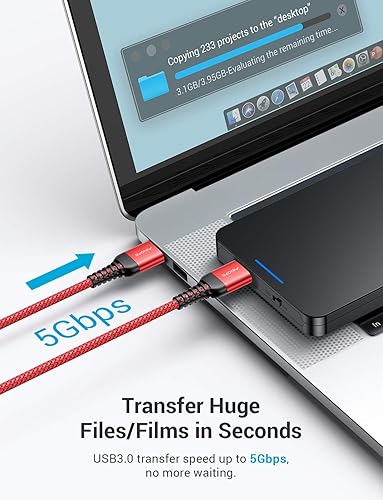 Vista 41 de AINOPE Cable USB a USB, cable USB 3.0 A a A macho a macho [nunca se rompe], cable tipo A de doble extremo compatible con cajas de disco duro, KVM