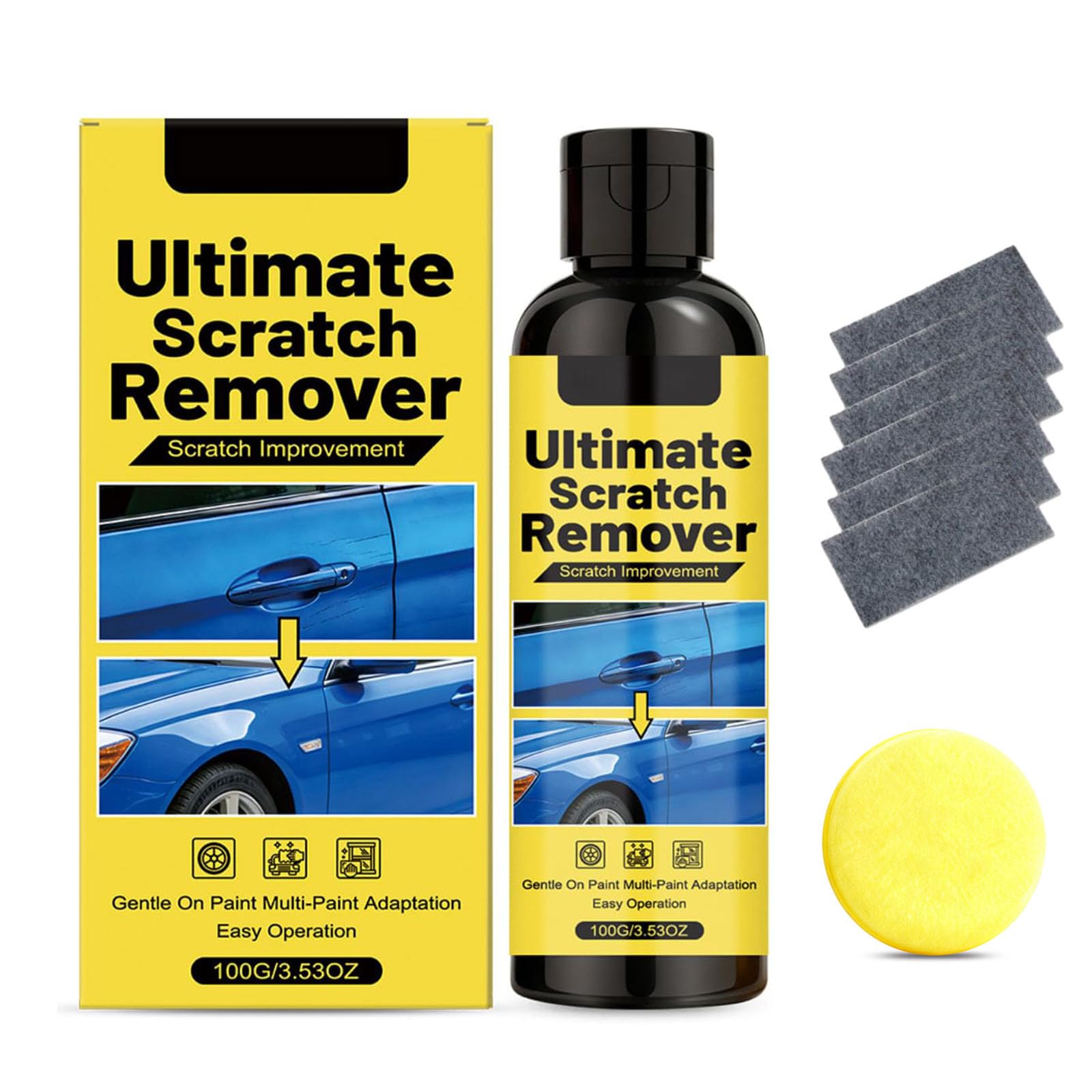 Nano Scratch Remover for Cars, Ultimate Scratch Remover, Quick Repair Scratches and Restore Shine, Car 𝐒cratch 𝐑emover Kit, 60-Second Car Cloth for Cars Scratches, Scuffs, Stain Cleaning (1pcs)