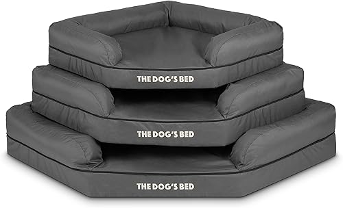 Miniatura 9 de The Dog's Bed - Cama esquinera impermeable de espuma viscoelástica de soporte medio, borde gris y negro, alivia la artritis y el dolor de displasia