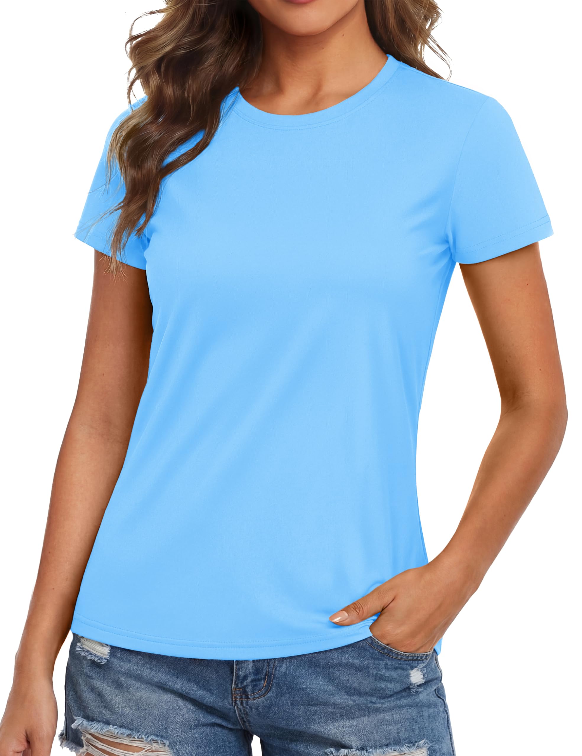 MAGCOMSEN Women's Workout Tops Short Sleeve Shirts UPF 50+ Quick Dry Athletic Sun Protection Rash Guard for Women