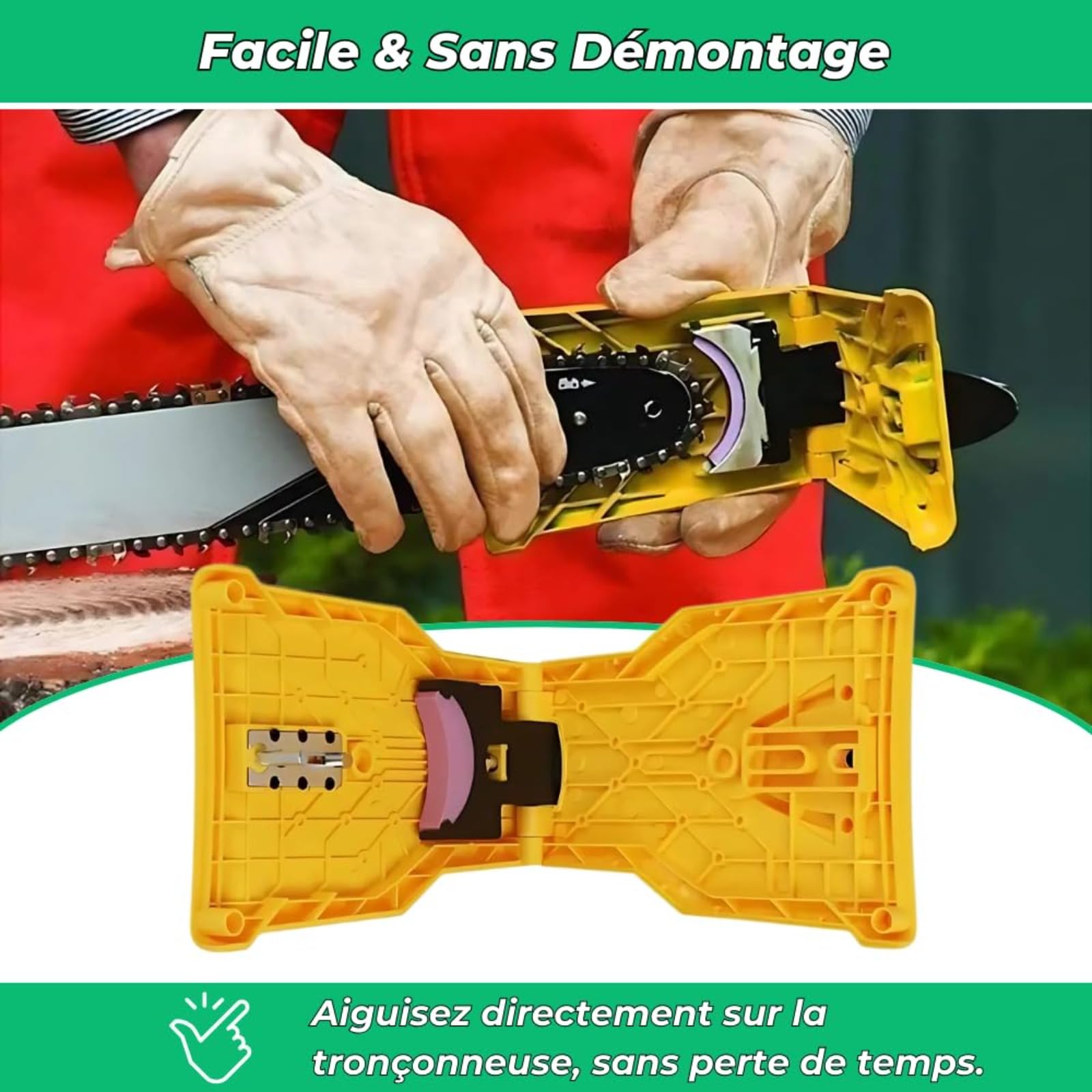 Kimeo Affût’PRO – Affûteur De Tronçonneuse Portable Ultra-rapide, Outils De Travail Du Bois Rapides Pour Bûcherons, Tondeuses À Gazon, Tronçonneuses