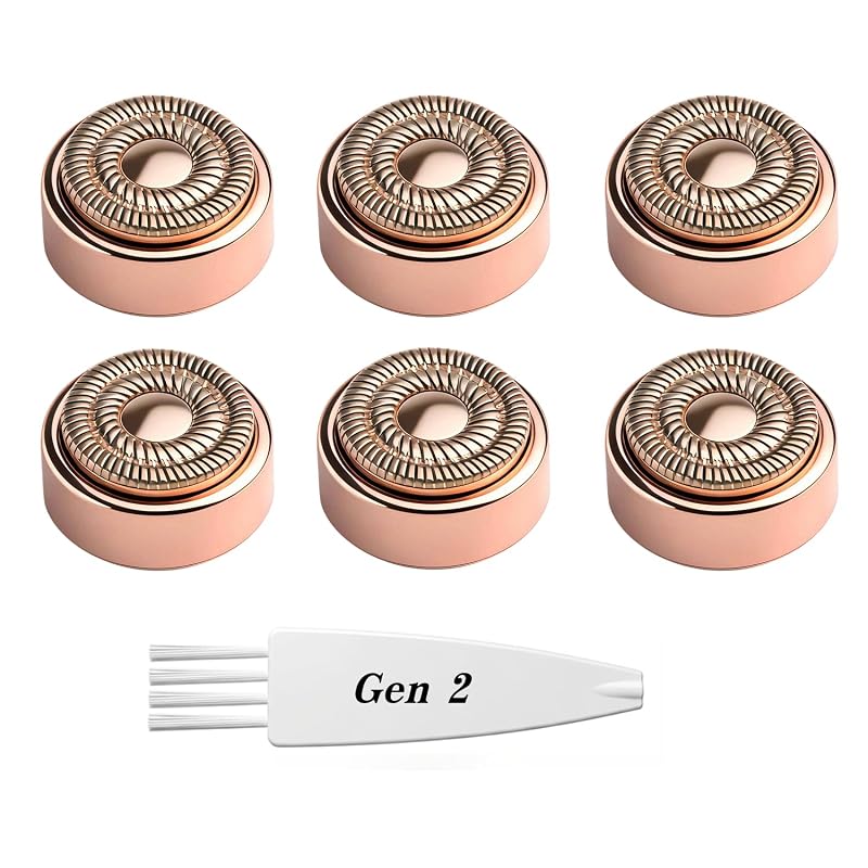 Cabeças de reposição Gen 2 AIJALY compatíveis com removedor de pelos Flawless Finishing, pacote com 6 e escova