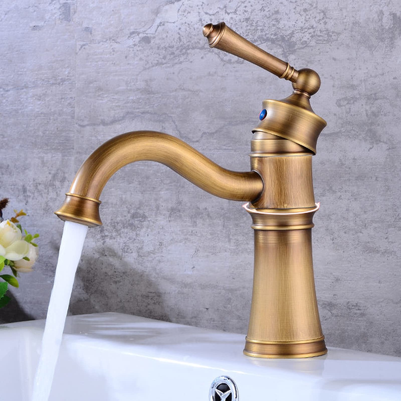 Basin Faucets Black Bathroom Faucet Mixer Vintage Hot and Cold Wash Tap Sink Single Handle Crane Taps
