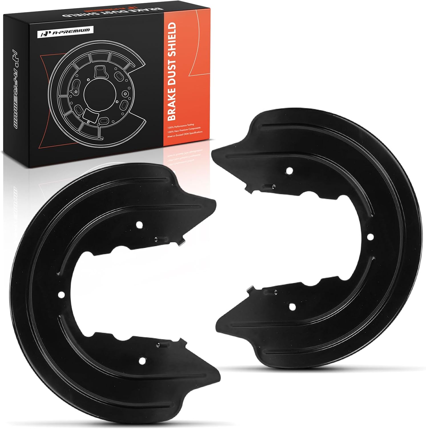 A-Premium Rear Driver and Passenger Side Brake Dust Shield Compatible with Ford & Lincoln & Mercury Models - Mustang 1993-2004, Taurus Continental Sable 1988-1992, Mark VII 1991-1992, Set of 2