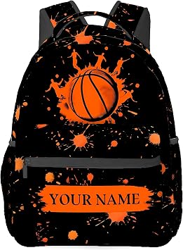 Basketball Backpack for Boys & Teens with Custom - 17 Inches Large Heavy Duty Bookbag for School, Travel & Sport - Lightweight Cool Backpacks with Big Capacity