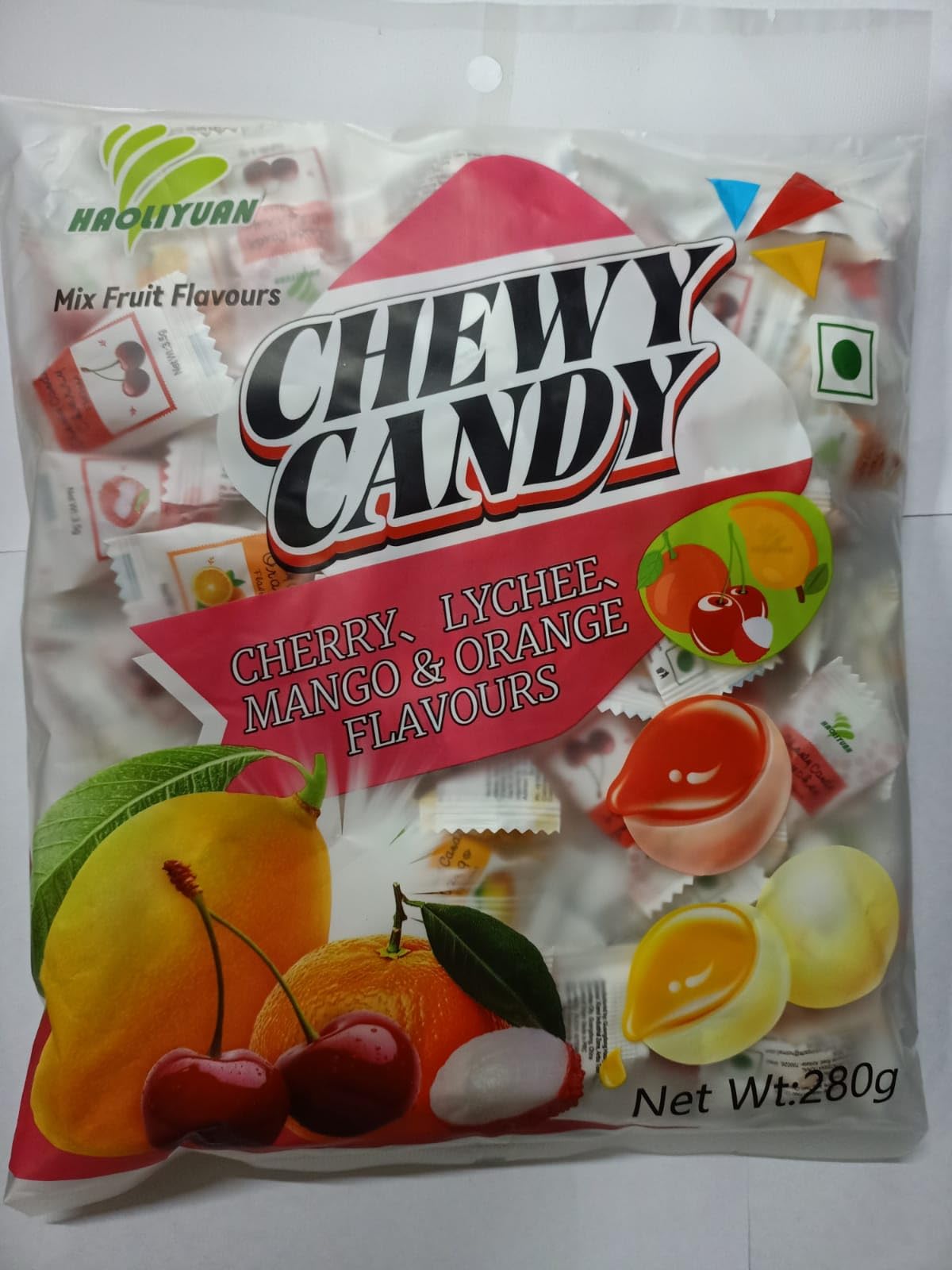 Haoliyuan Chewy Candy Cherry, Lychee, Mango & Orange Flavours 280gm (Pack of 1)-image-43