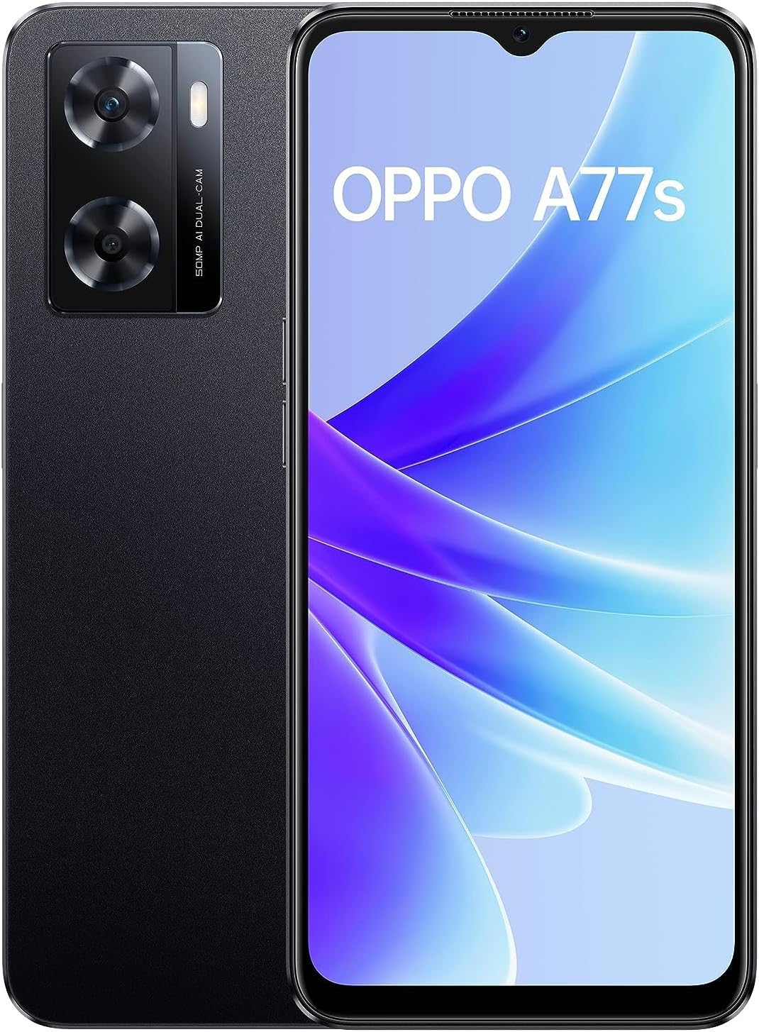 OPPO A77s Dual-SIM 128GB ROM + 8GB RAM (GSM Only | No CDMA) Factory Unlocked 4G/LTE Smartphone (Starry Black) - International Version