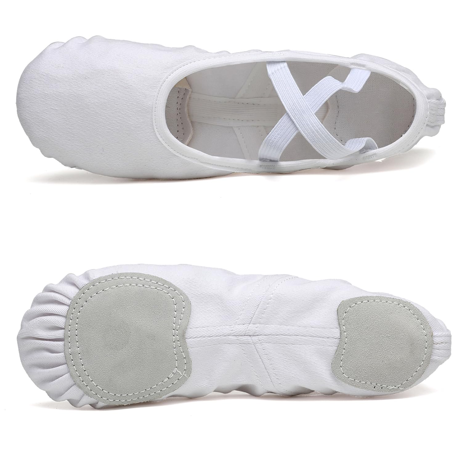 Uniuni Elastische Ballettschuhe mit Geteilte Ledersohle für Kinder und Erwachsene