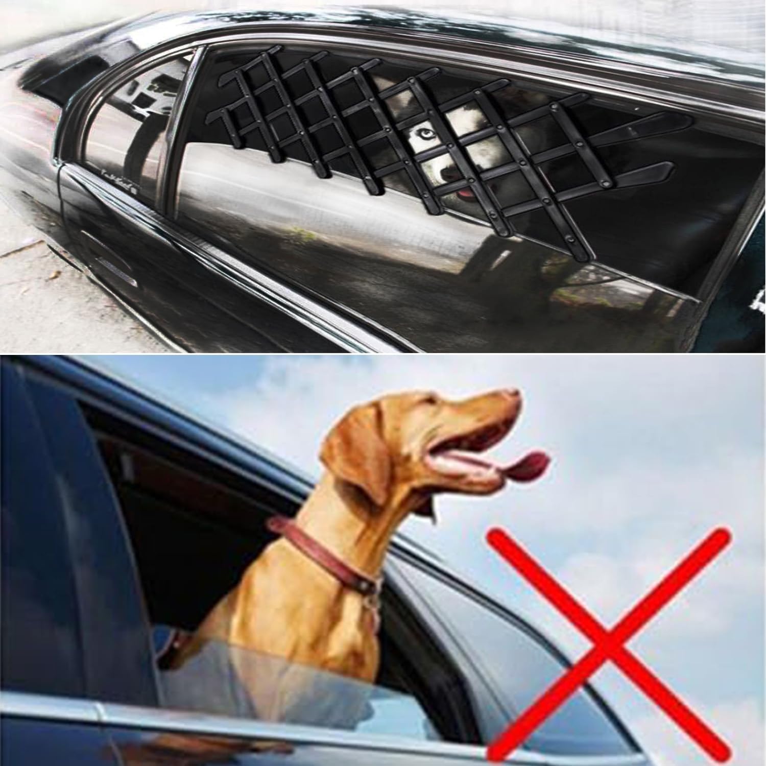 Window Pet Gate Extendable Car Window Ventilation Safeguard Mesh Security Lattice Telescopic Fence, for Protecting Pet Safe in Car,Suit for Small Car & Trucks image 3
