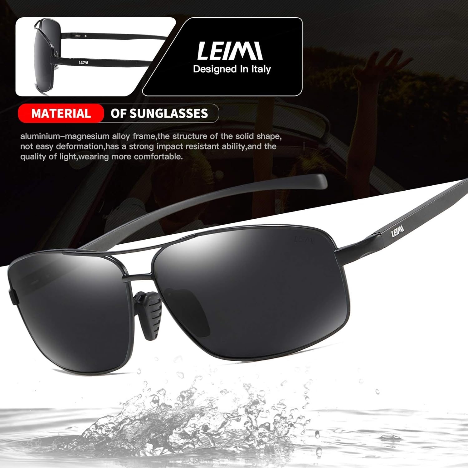 Mens Polarized Sunglasses for Men Driving Rectangular Sport Running Fishing Sun Glasses for Women UV400 Protection - Image 5