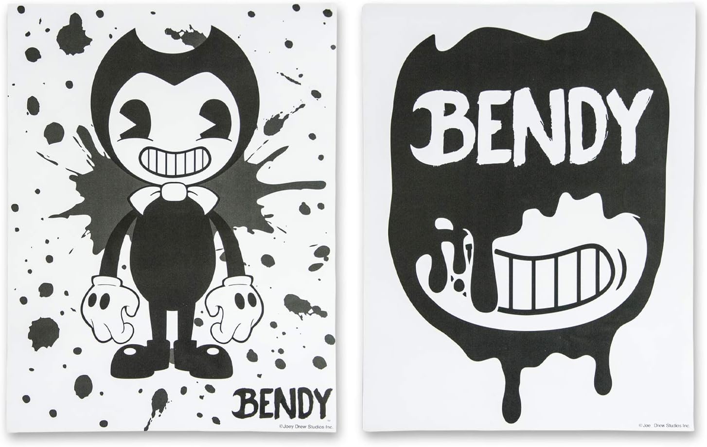 Bendy and the Ink Machine Posters - Official Bendy 2 Pack Poster Set - Black and White Bendy Posters (White Splatter)