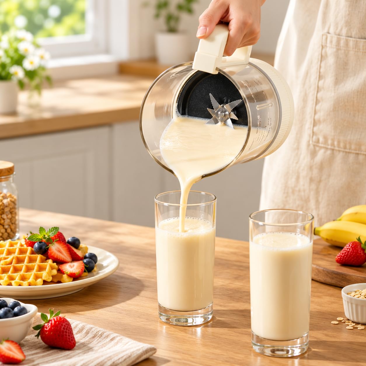 Máquina automática de leche de nueces, 1750 ml, 800 W, autolimpieza