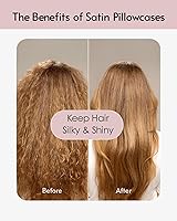 Vista 5 de Yanideer Funda de almohada de satén para cabello y piel, con banda elástica de viaje, fundas de almohada de satén de enfriamiento, funda de almohada