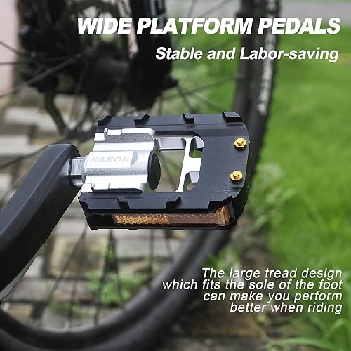Miniatura 6 de KABON Pedales de bicicleta plegables, pedales plegables de bicicleta con aluminio, pedales de ciclismo antideslizantes universales de 916 pulgadas