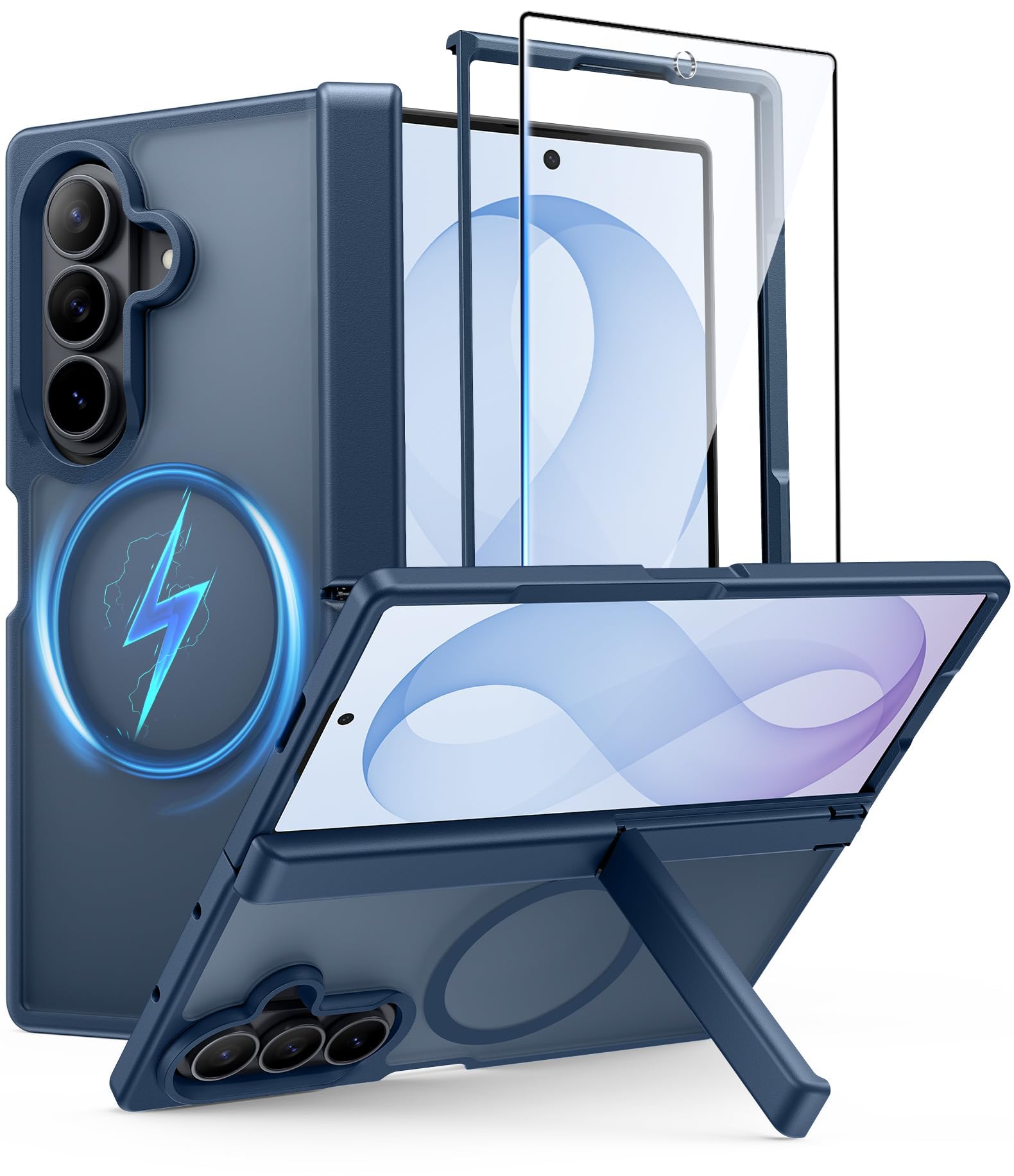FNTCASE for Z Fold 8 Ultra/Z Fold 7 Case: with Kickstand Hinge Protection