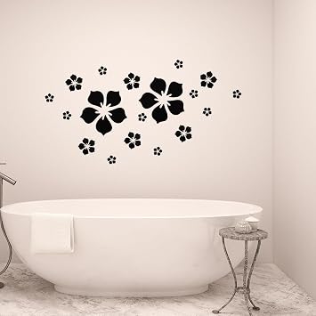 18Pcs زهرة مرآة الجدار ديكور ملصقات الحائط الاكريليك الحديثة ملصق الأزهار لغرفة المعيشة غرفة نوم المنزل 3 D DIY الزهور ذاتية اللصق الجدار الديكور الأسود