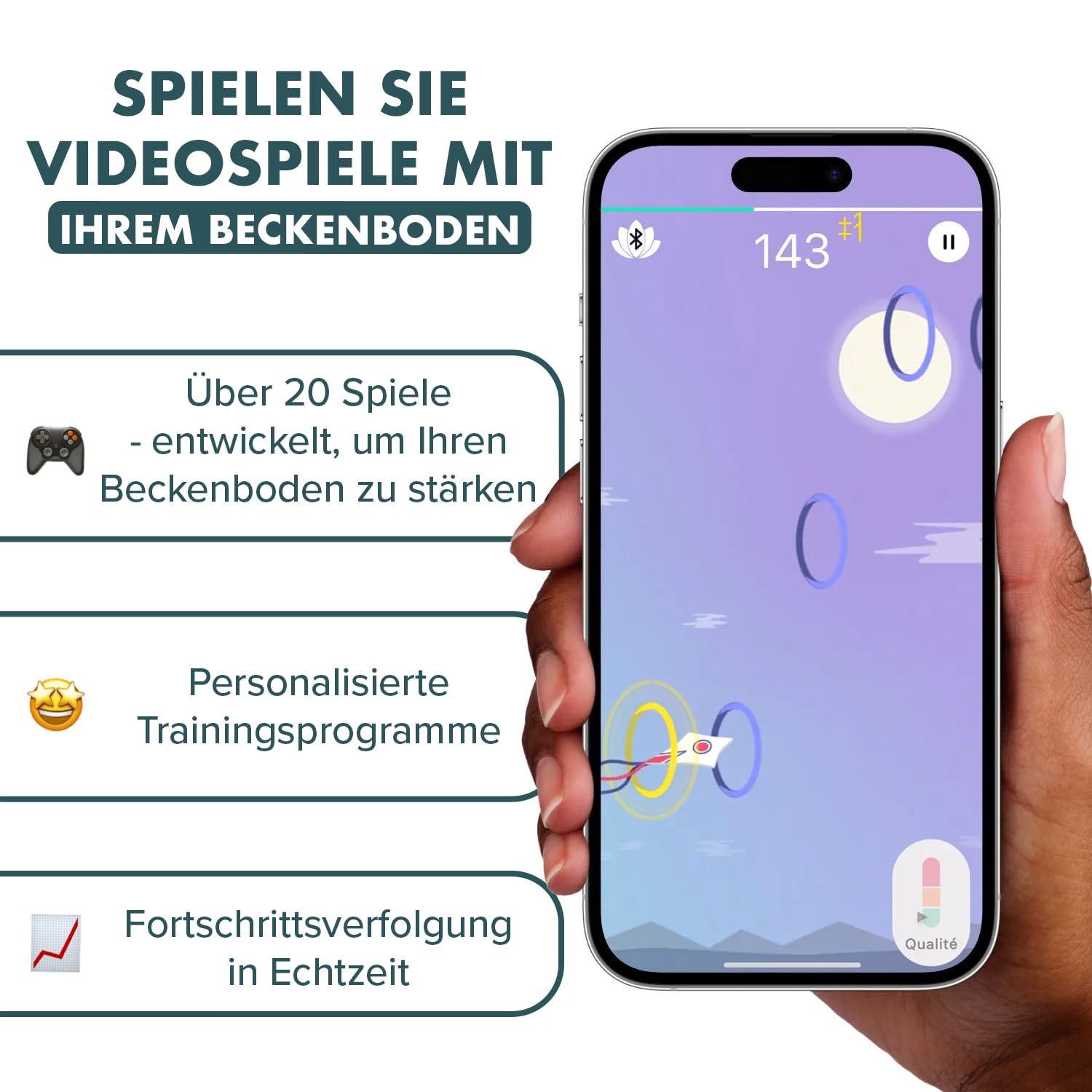 Perifit Care Beckenbodentrainer für Frau mit App – Elektrisches Kegel-Übungsgerät mit Biofeedback für Blasenkontrolle & Erholung nach der Geburt – CE-Medizinprodukt
