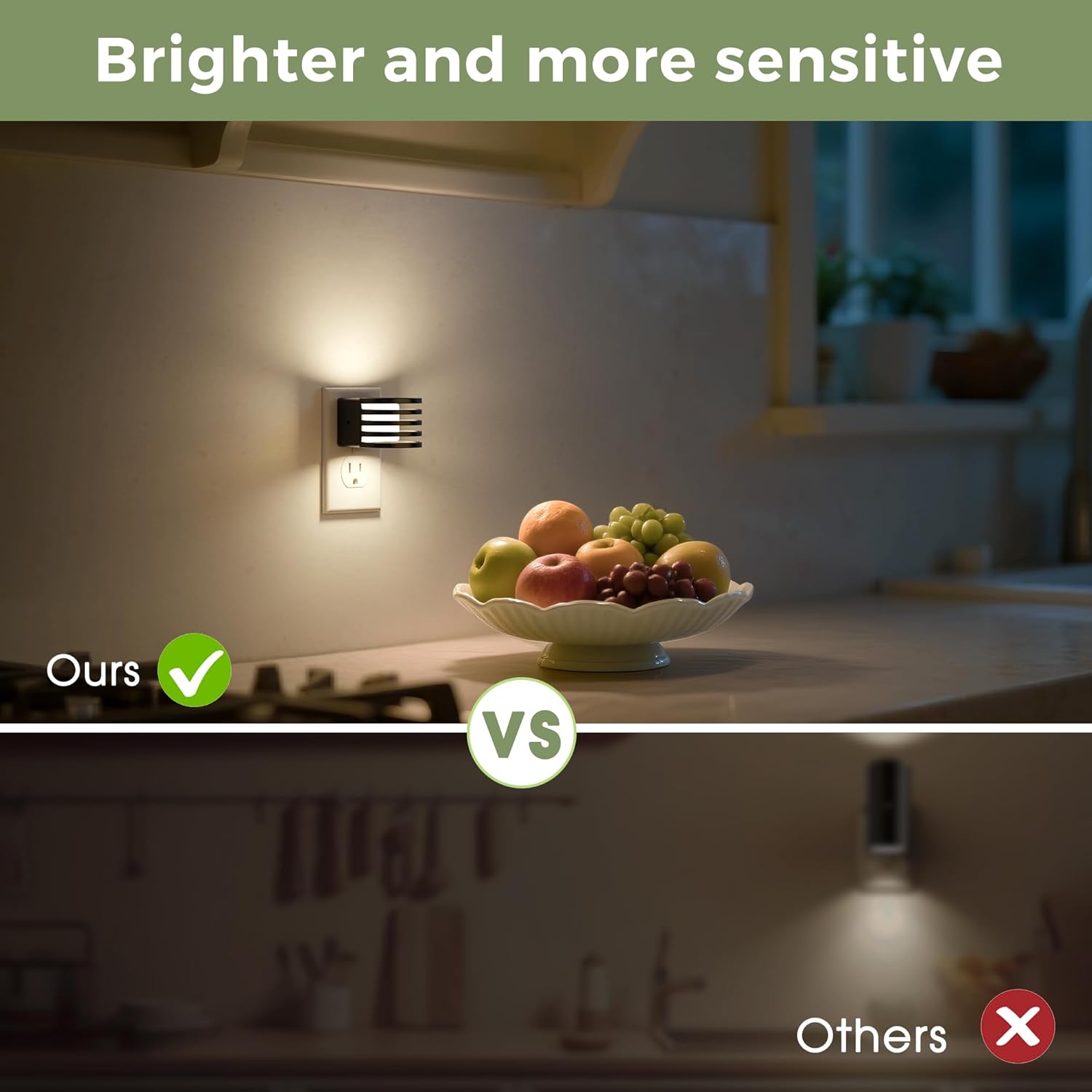 L LOHAS LED Night Light, 2 Pack 3CCT Night Lights Plug into Wall, Amber/3000K/5000K Adjustable Color Temperature Night-Lights, Dimmable Nightlight with Dusk to Dawn Sensor for Bedroom Hallway Bathroom
