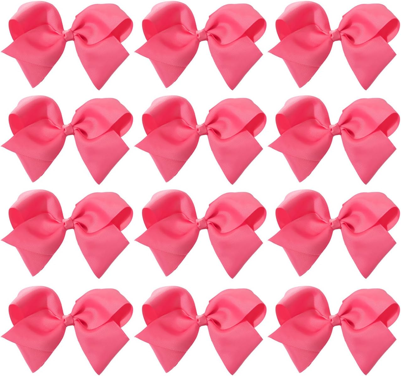ScarvesMe 12pc Boutique Baby Girls Teens Women Solid 8" Hair Bows