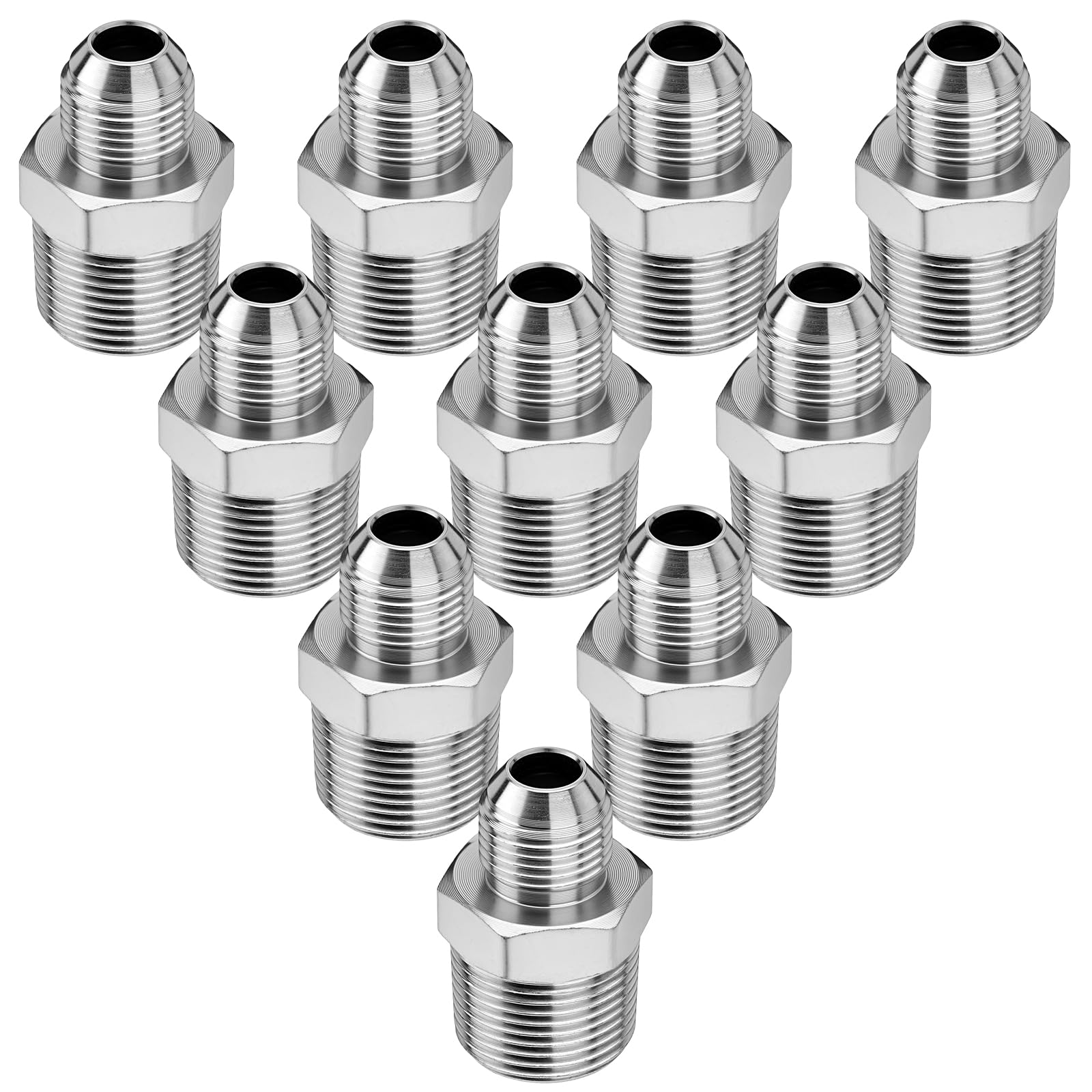 10PCS Hydraulic Adapter Fitting: 1/2" JIC 37° Male x 3/4" NPT Male