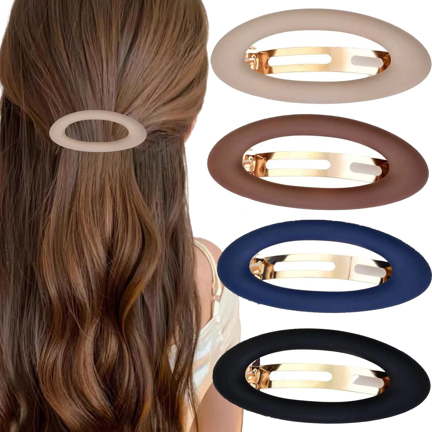 Confezione da 4 Fermagli per Capelli da Donna, Grandi Fermagli per Capelli Eleganti da Donna, Fermagli per Capelli Automatici Vintage Fermagli Grandi per Donne Ragazze con Capelli Fini e folti
