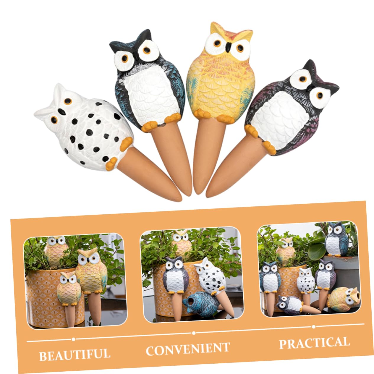 Dispositif D’arrosage Automatique Hibou 210ml en Céramique 4 Pièces