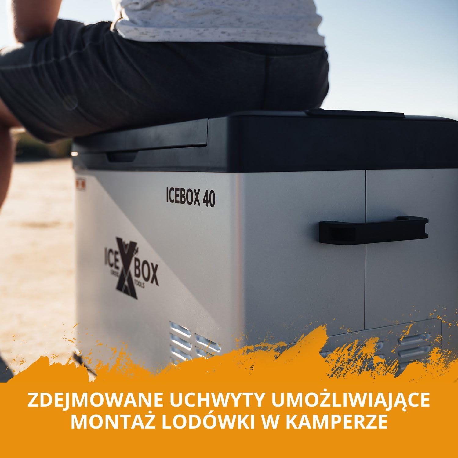 CROSS TOOLS elektryczna sprężarkowa lodówka turystyczna 37L -20°C, Camping & Auto, przenośna zamrażarka, lodówka z App, 230V/12V/24V, ICEBOX 40, 68061